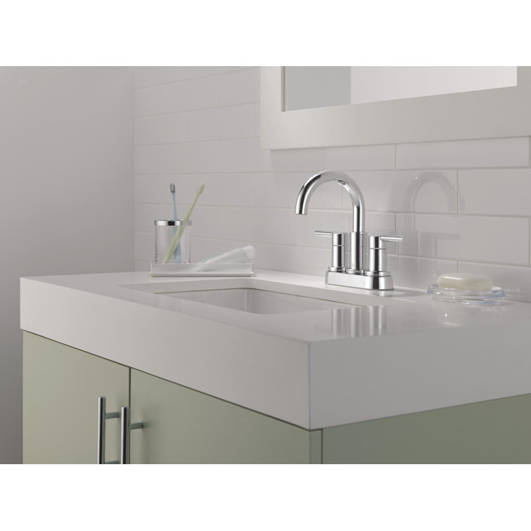Nicoli Polished Chrome Double Handle Centerset Bathroom Faucet