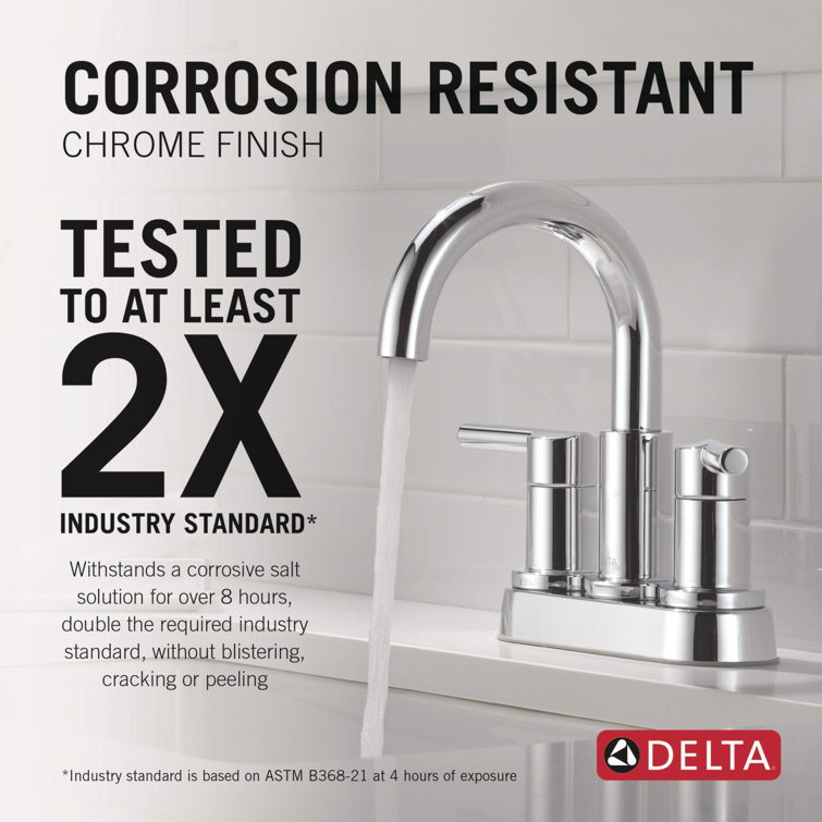 Nicoli Polished Chrome Double Handle Centerset Bathroom Faucet