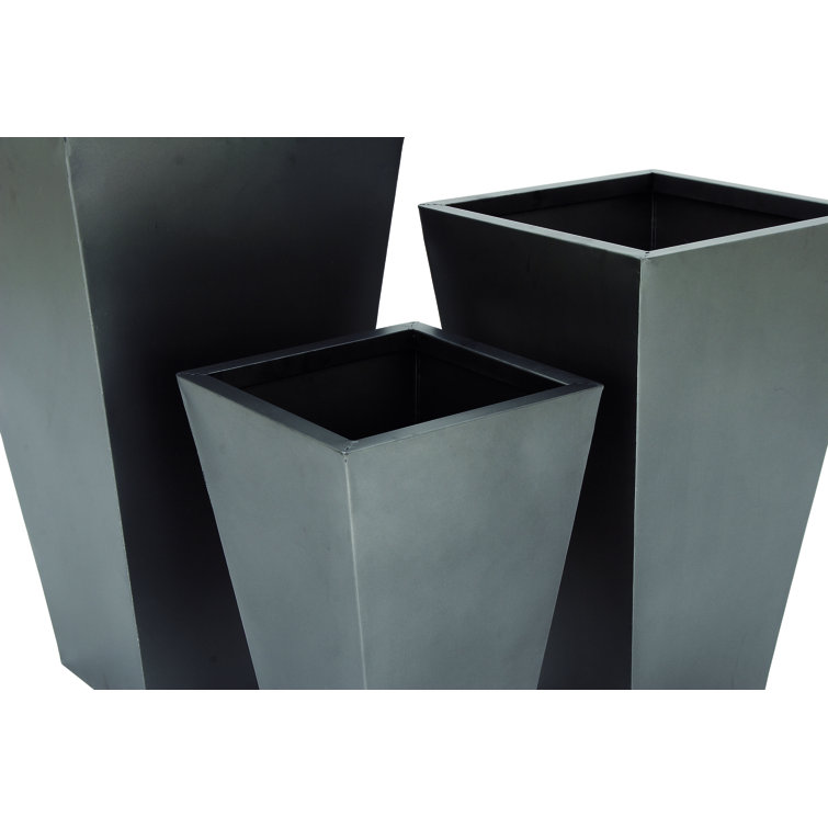 Gray Tall Modern Indoor/Outdoor Planter Set of 3