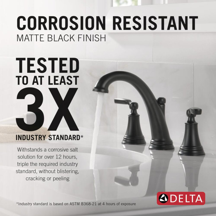 Elegant Matte Black 3-Hole Widespread Bathroom Faucet with Drain