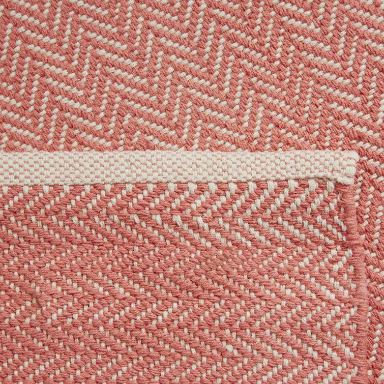 Indigo Herringbone 6' x 9' Handwoven Cotton Area Rug