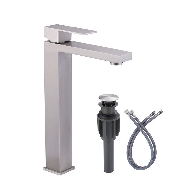 Brushed Nickel High Arc Single Handle Bathroom Faucet
