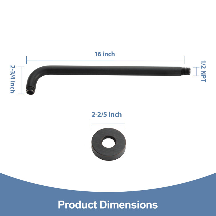 16" Oil Rubbed Bronze Wall Mounted Shower Arm
