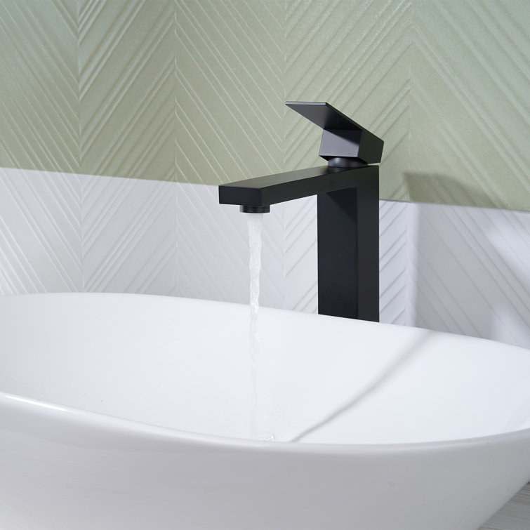 Matte Black Stainless Steel High Arc Single Handle Bathroom Faucet