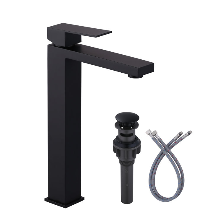 Matte Black Stainless Steel High Arc Single Handle Bathroom Faucet