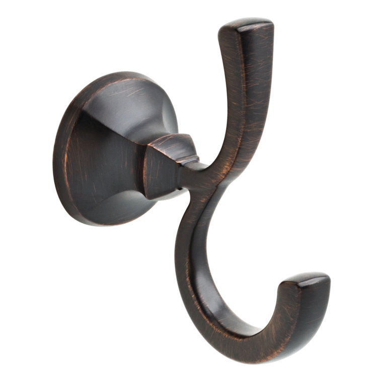 Venetian Bronze Double Hook Wall Mount Bath Accessory