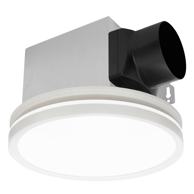 White Round LED Bathroom Exhaust Fan with Night Light