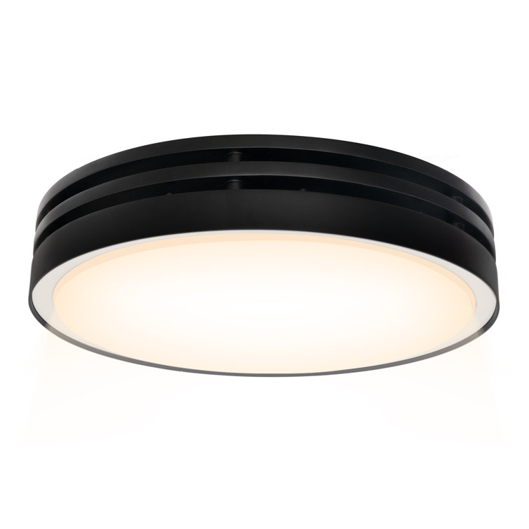 Matte Black Round Bathroom Exhaust Fan with Dimmable LED Light