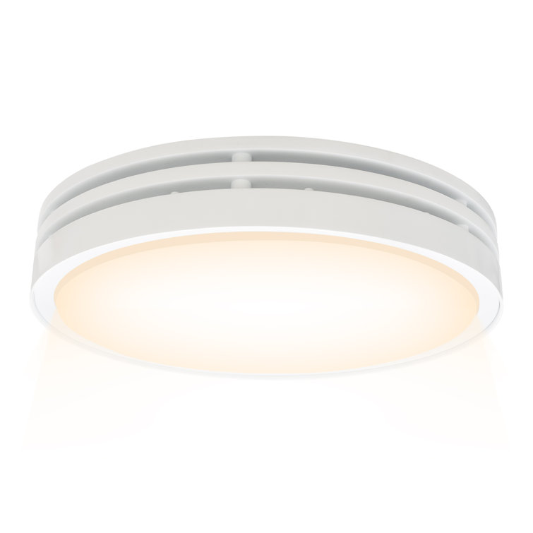 White Round Ceiling Mount Bathroom Exhaust Fan with LED Light