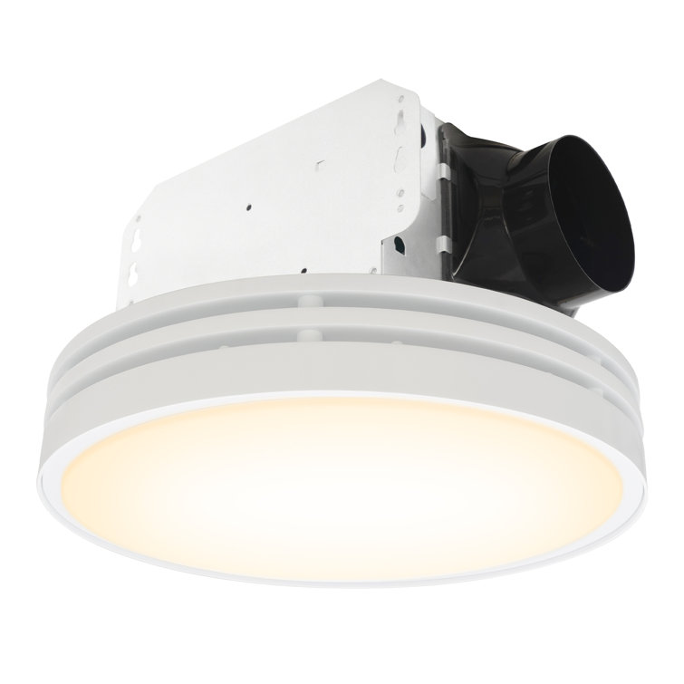 White Round Ceiling Mount Bathroom Exhaust Fan with LED Light