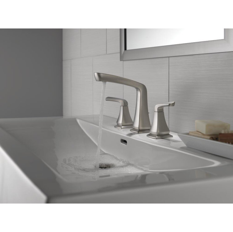 Vesna 3-Hole Widespread Nickel Bathroom Faucet with Drain Assembly