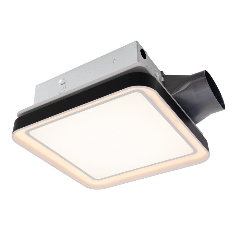 Matte Black 100 CFM Bathroom Exhaust Fan with Adjustable LED Light