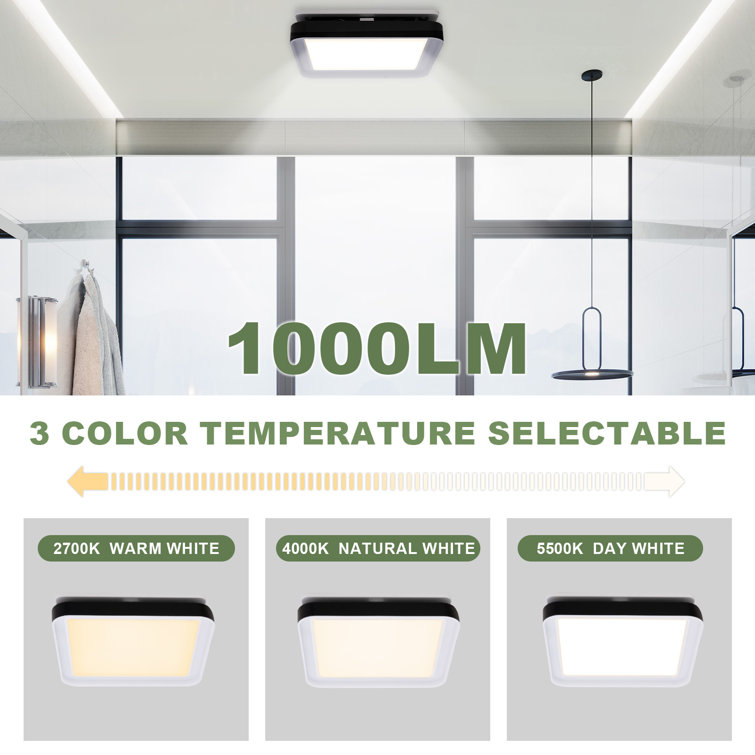 Matte Black 100 CFM Bathroom Exhaust Fan with Adjustable LED Light