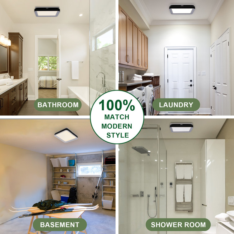 Matte Black 100 CFM Bathroom Exhaust Fan with Adjustable LED Light