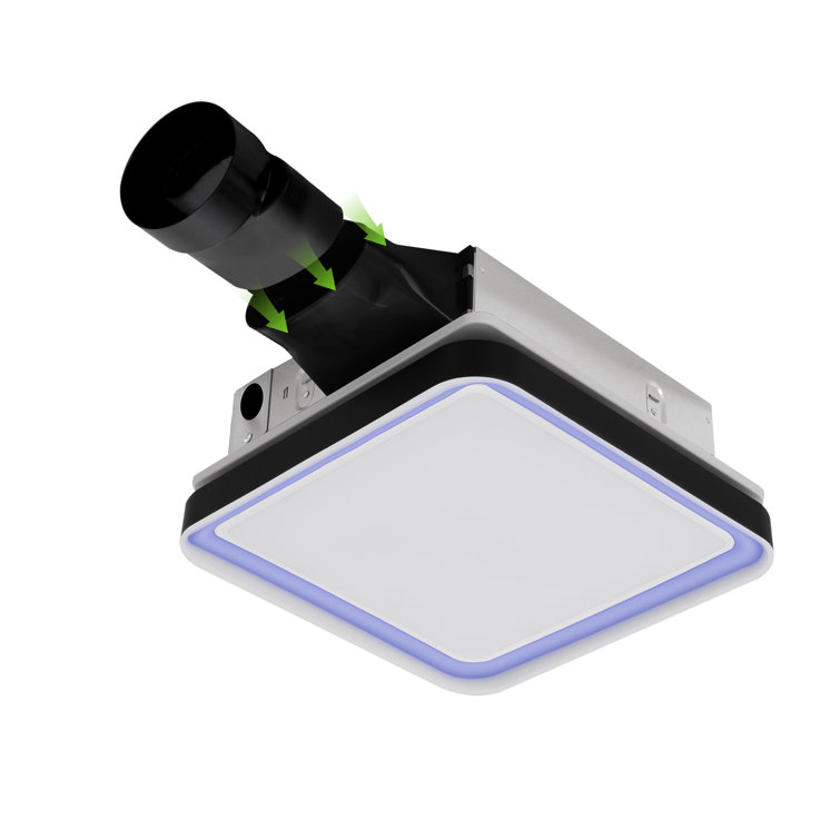 Matte Black 100 CFM Bathroom Exhaust Fan with Adjustable LED Light