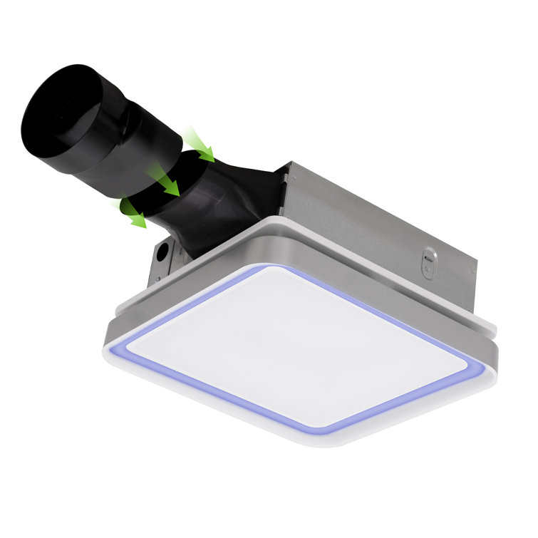 Matte Black 100 CFM Bathroom Exhaust Fan with LED Light