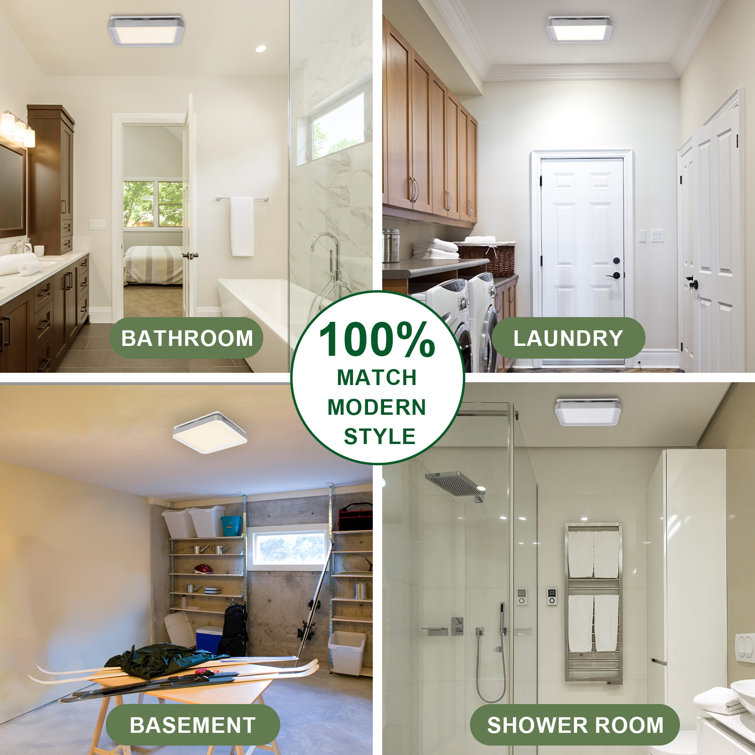 Matte Black 100 CFM Bathroom Exhaust Fan with LED Light