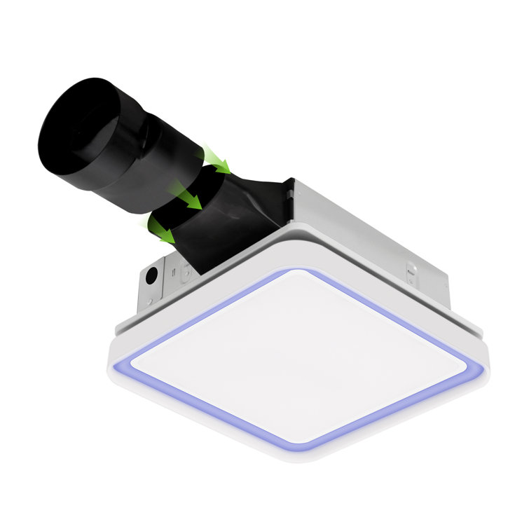 Matte Black 100 CFM Bathroom Exhaust Fan with Adjustable LED Light