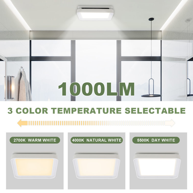 Matte Black 100 CFM Bathroom Exhaust Fan with Adjustable LED Light