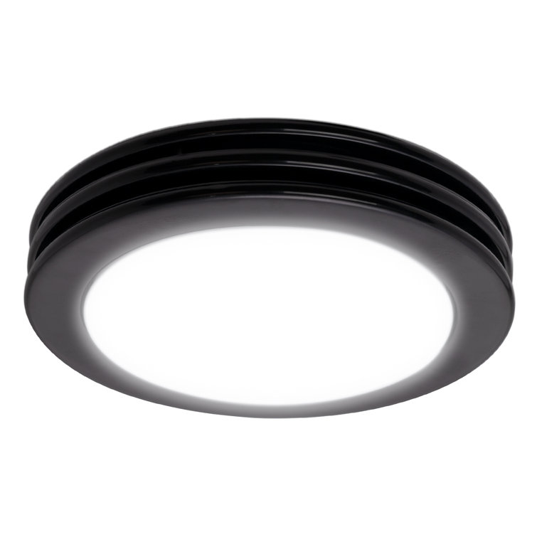 Matte Black Round Bathroom Exhaust Fan with Dimmable LED Light