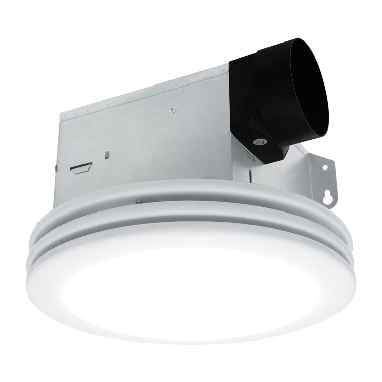White Acrylic Round Ceiling Mount Bathroom Exhaust Fan with LED Light
