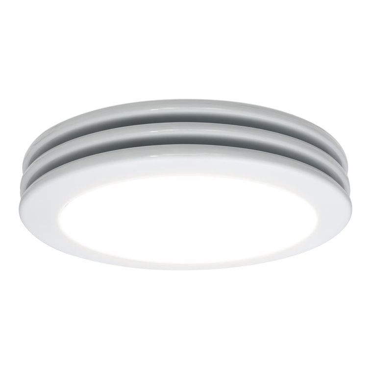 White Acrylic Round Ceiling Mount Bathroom Exhaust Fan with LED Light