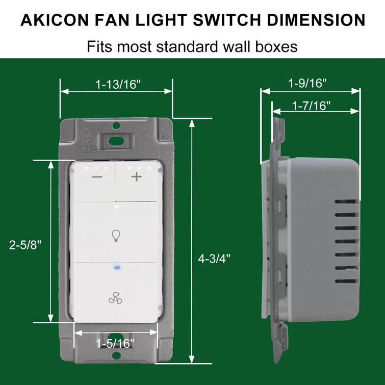 White Tamper Resistant Dimmer Switch for Bathroom Fan and Light