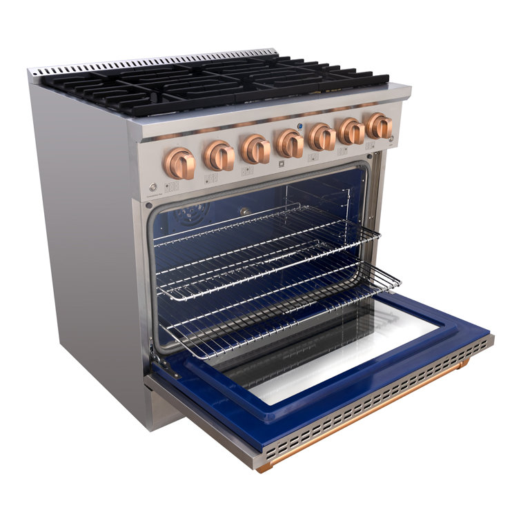 Akicon 36" Stainless Steel Convection Gas Range with 6 Burners