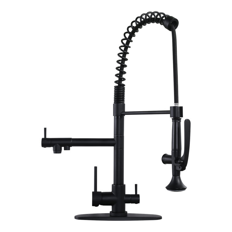 Commercial Style 3-In-1 Pull Down Kitchen Faucet With Drinking Water Kitchen Faucet