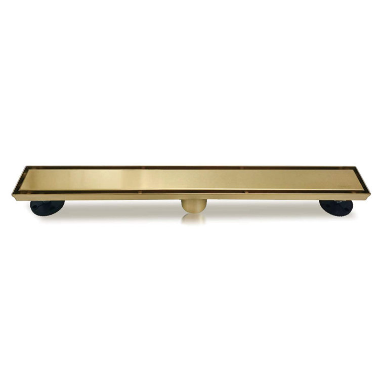 36-Inch Gold Stainless Steel Linear Shower Drain with Tile Insert