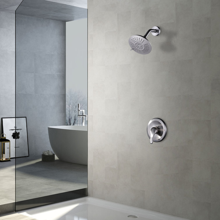 Brushed Nickel 5-Spray Wall Mounted Shower Faucet Set