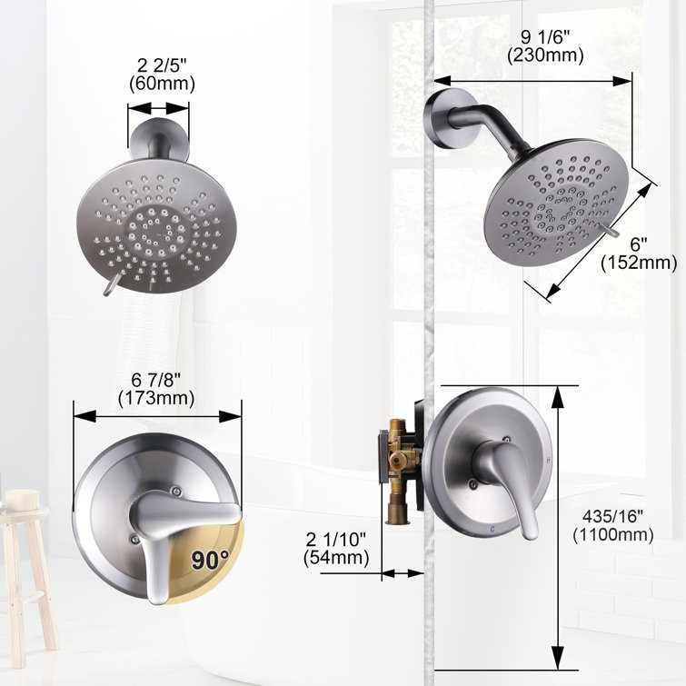 Brushed Nickel 5-Spray Wall Mounted Shower Faucet Set