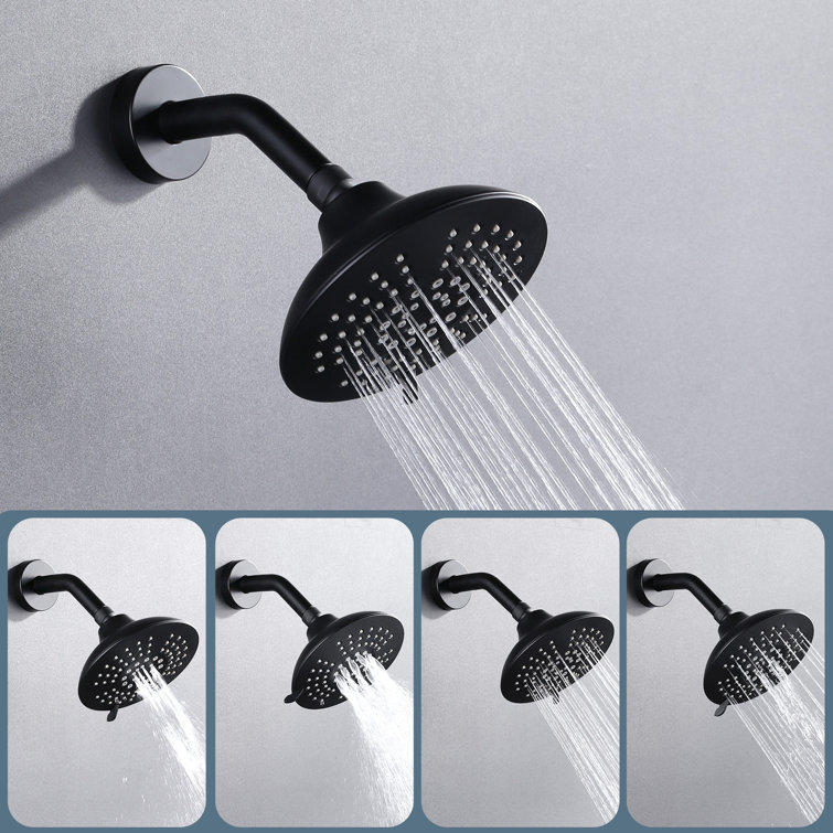 Matte Black Single Handle 5-Spray Wall Mounted Shower Faucet