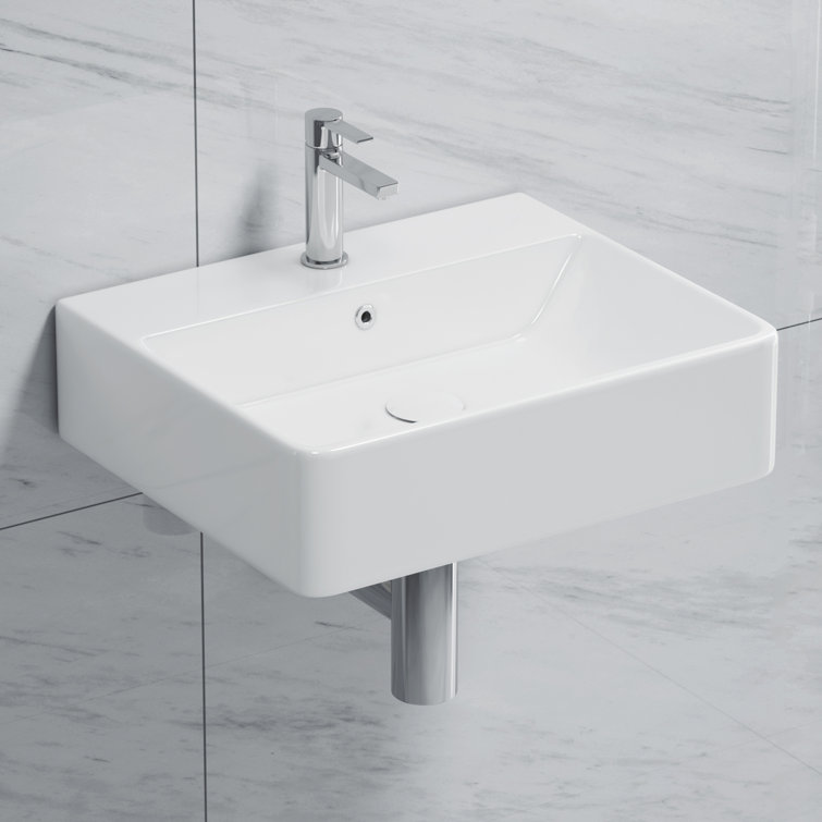 Turner 20" White Ceramic Rectangular Wall-Mount Bathroom Sink
