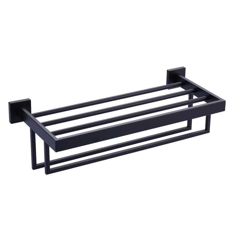Matte Black 20 Inch Wall Mounted Double Towel Rack