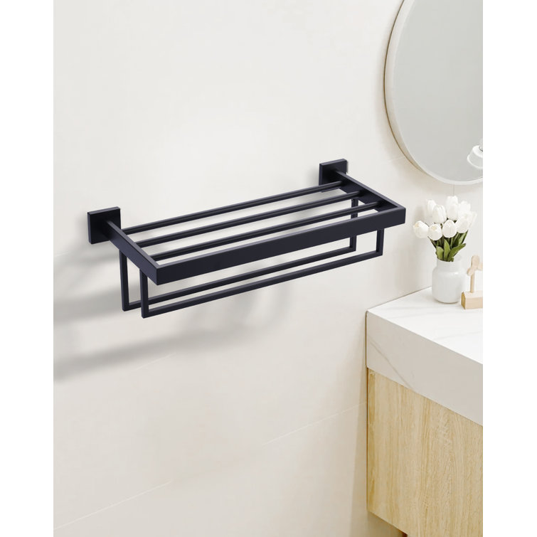 Matte Black 20 Inch Wall Mounted Double Towel Rack