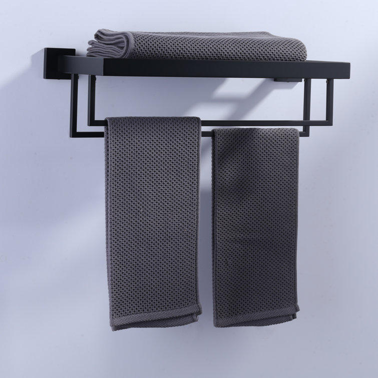 Matte Black 20 Inch Wall Mounted Double Towel Rack