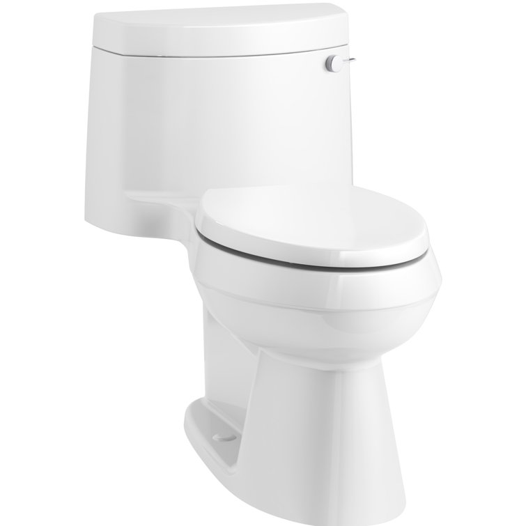 White High Efficiency Elongated One-Piece Toilet with Seat