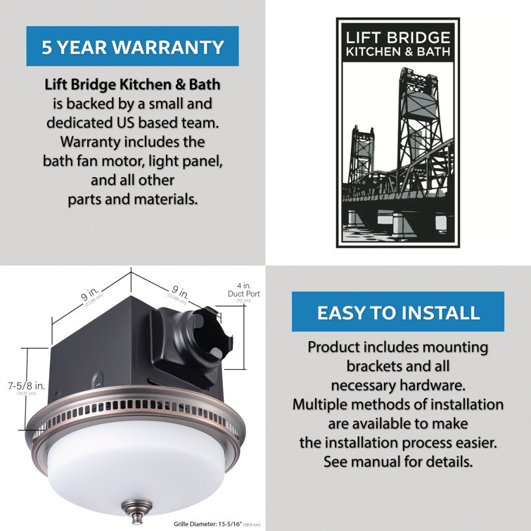Round Oil Rubbed Bronze LED Ceiling Mount Exhaust Fan
