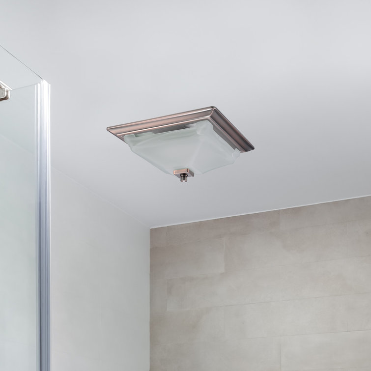 Decorative Square 110CFM, 1.2 Sones Dimmable LED Bathroom Exhaust Fan