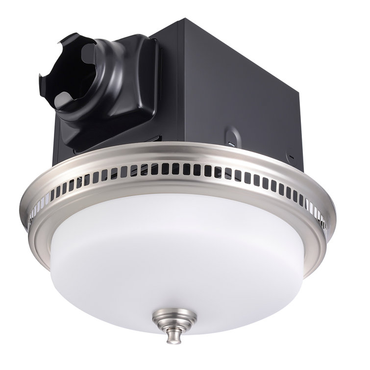 Round Brushed Nickel LED Ceiling Mount Exhaust Fan