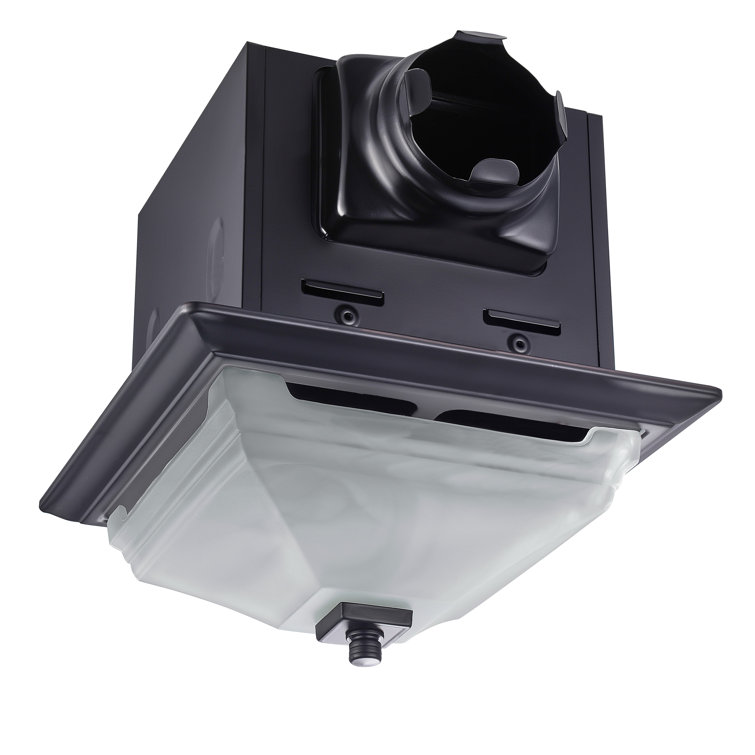 Matte Black Square Metal LED Ceiling Exhaust Fan