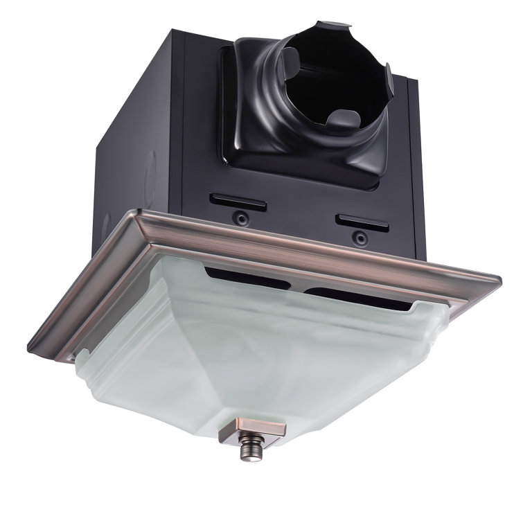 Decorative Square 110CFM, 1.2 Sones Dimmable LED Bathroom Exhaust Fan