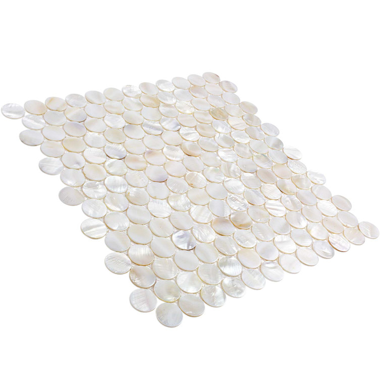 Pacif Pearl Shell Penny Round Mosaic Tile