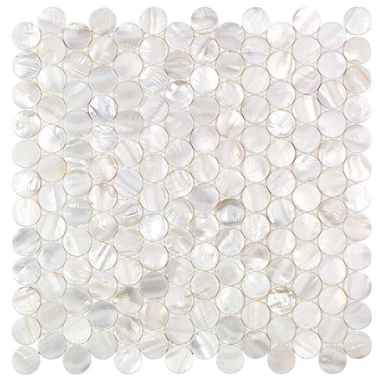 Pacif Pearl Shell Penny Round Mosaic Tile