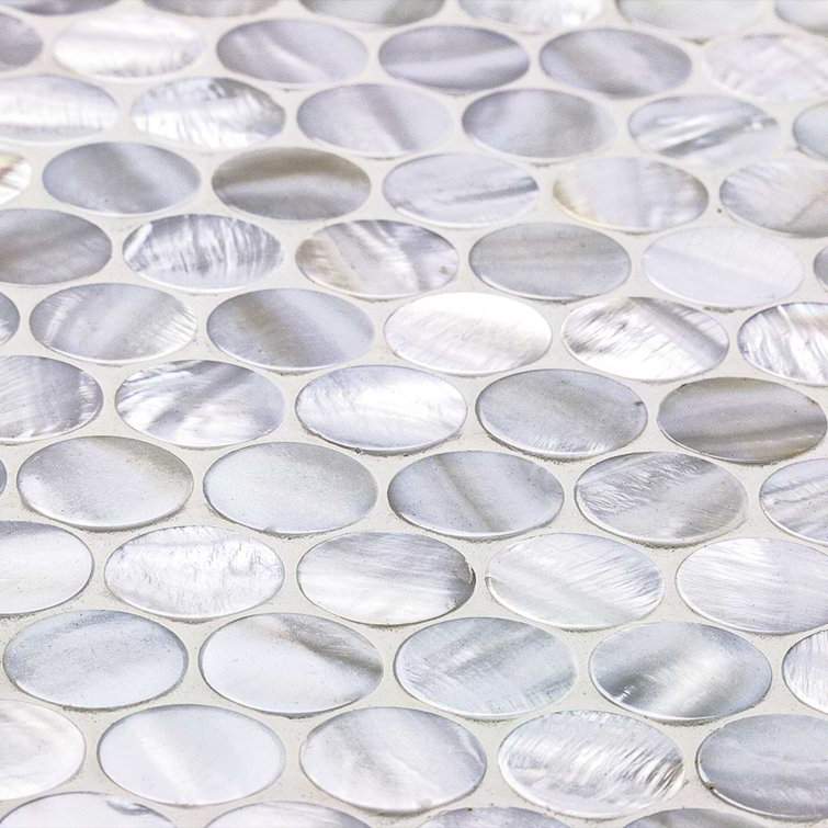 Pacif Pearl Shell Penny Round Mosaic Tile