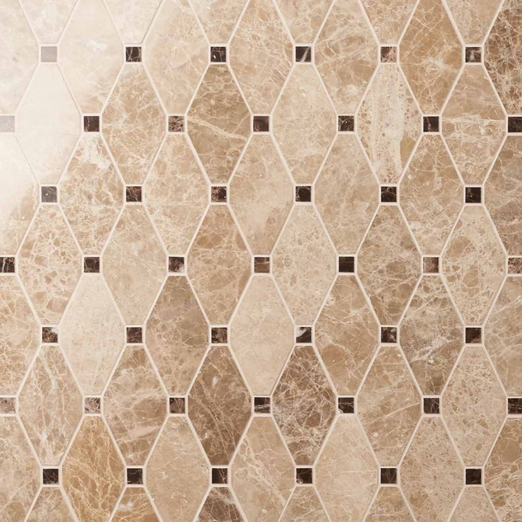 Light and Dark Emperador Marble Mosaic Tile
