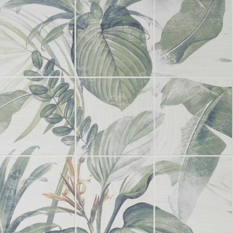 Spring Botanical Matte Porcelain 8" x 8" Tile Mural