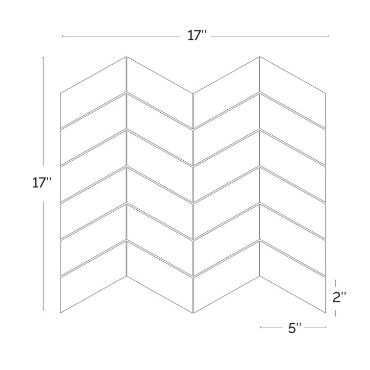 Elizabeth Sutton Glory 11.74" Chevron Glass Mosaic Tile