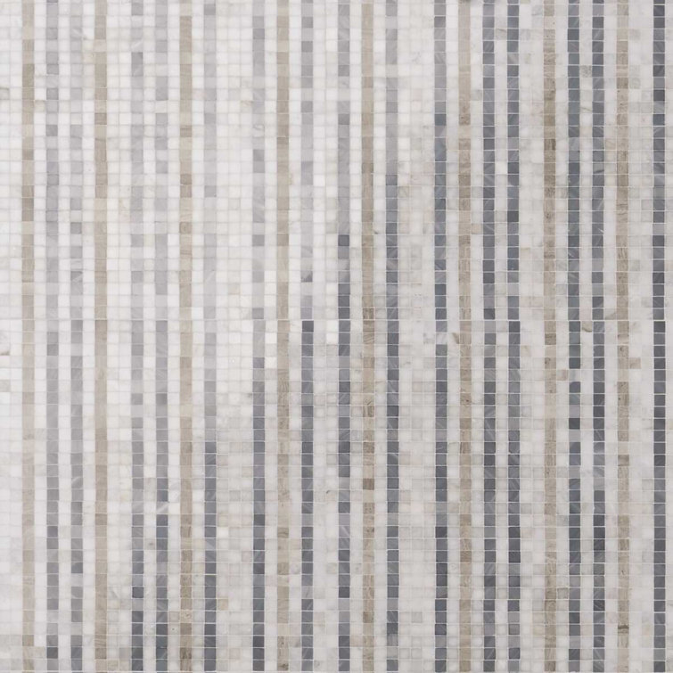 Atomic 12" x 12" Beige Marble Mosaic Tile